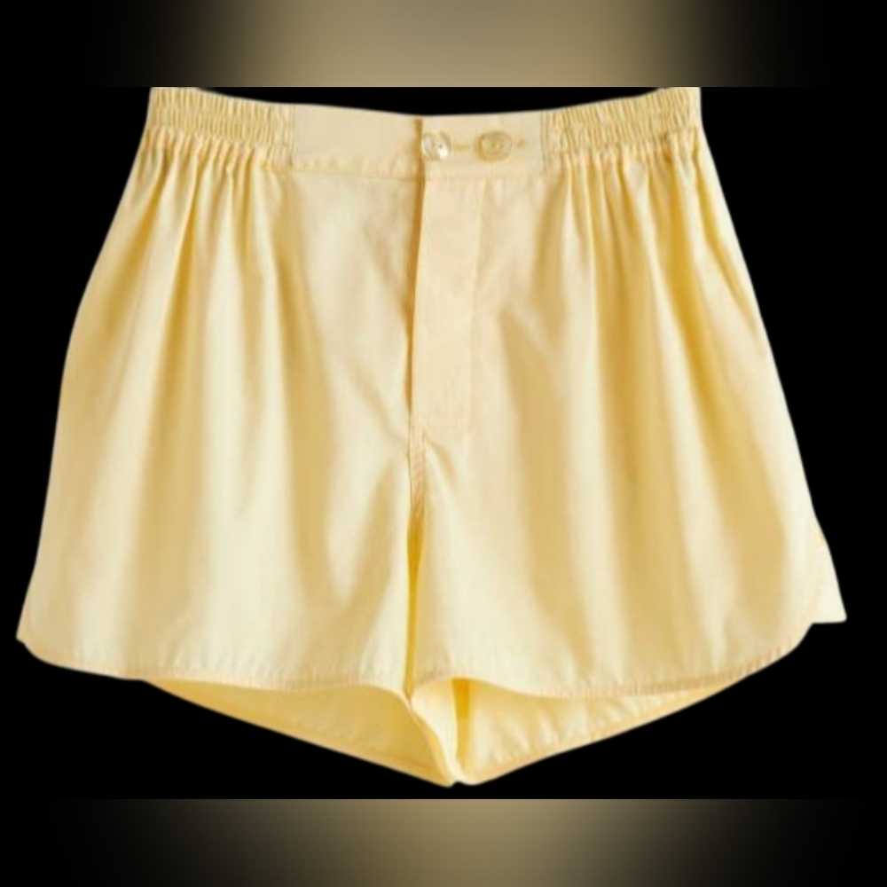 HAY Women's Yellow Organic Cotton Sleep Pajama Shorts